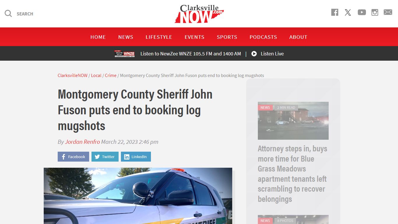 Montgomery County Sheriff John Fuson puts end to booking log mugshots ...