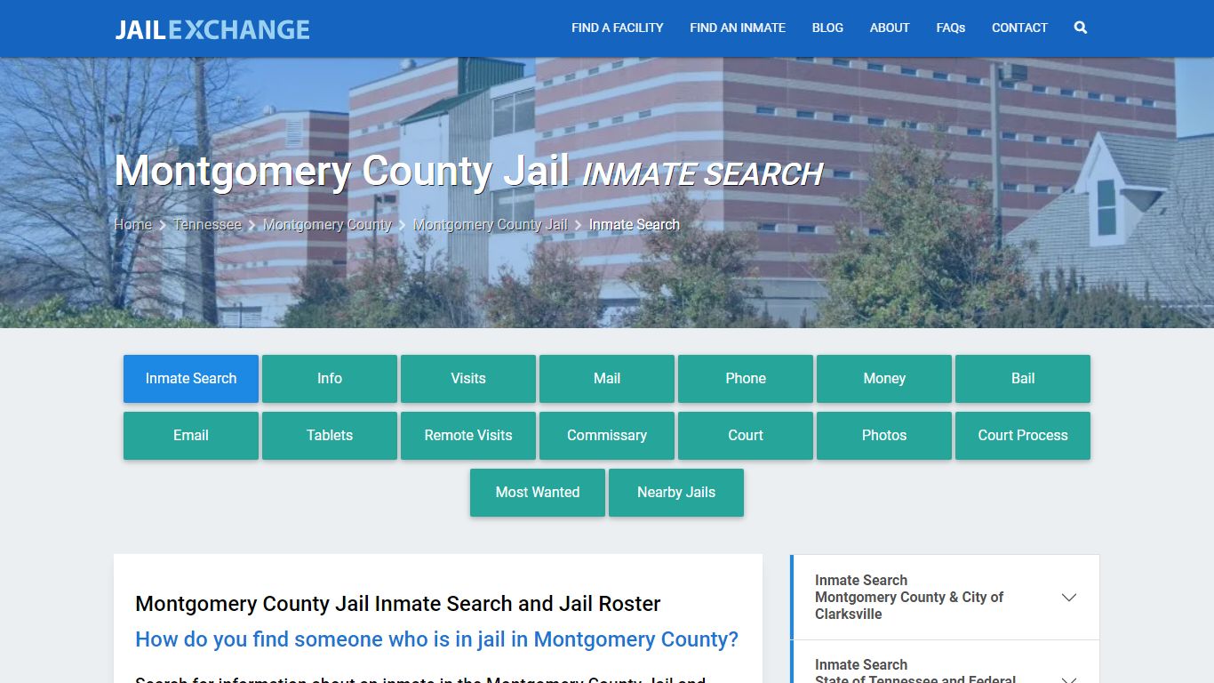 Inmate Search: Roster & Mugshots - Montgomery County Jail, TN